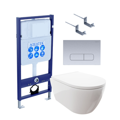 Сет унитаз + инсталляция Aquatek SET AQUATEK ПОЛАРИС-014 4в1